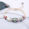 Vintage Star Ceramic Braided Rope Bracelets For Women Girls Sweet Bohemian Style Adjustable Bangles Jewelry Accessories Gifts