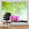 3D-Druck Zen-Stein Wandteppich Schmetterlingsorchidee Landschaft Wohnzimmer Wandleinwand Kawaii Heimkunst Ästhetische Raumdekoration Decke