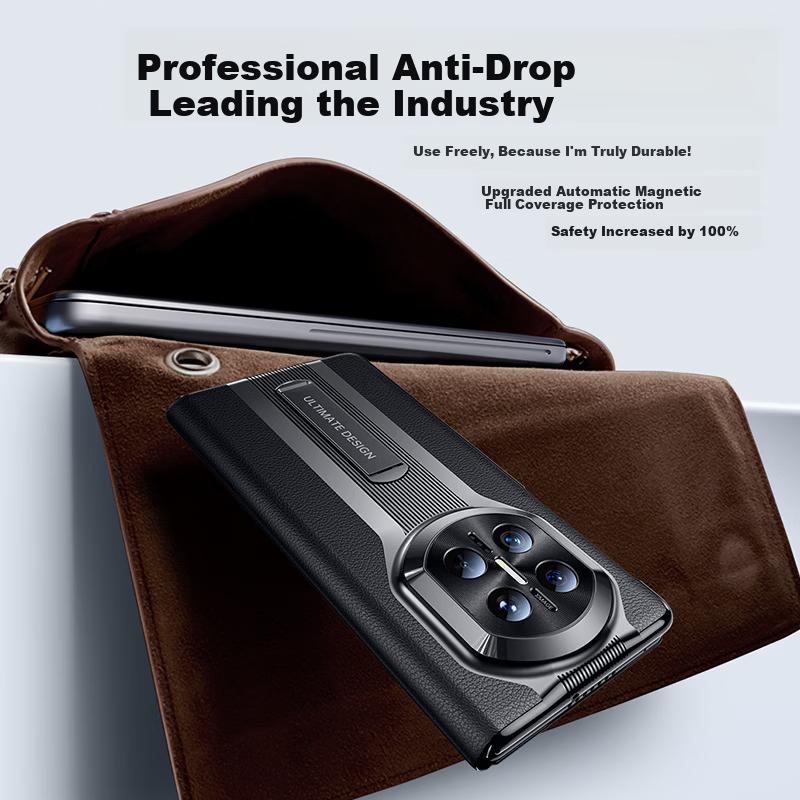 Étui en cuir pour Huawei Mate X7 Huawei X7 Édition Collector Housse de Protection Écran Pliable Étui à Rabat Intelligent en Cuir Couverture Complète Anti-chute Ultra-mince