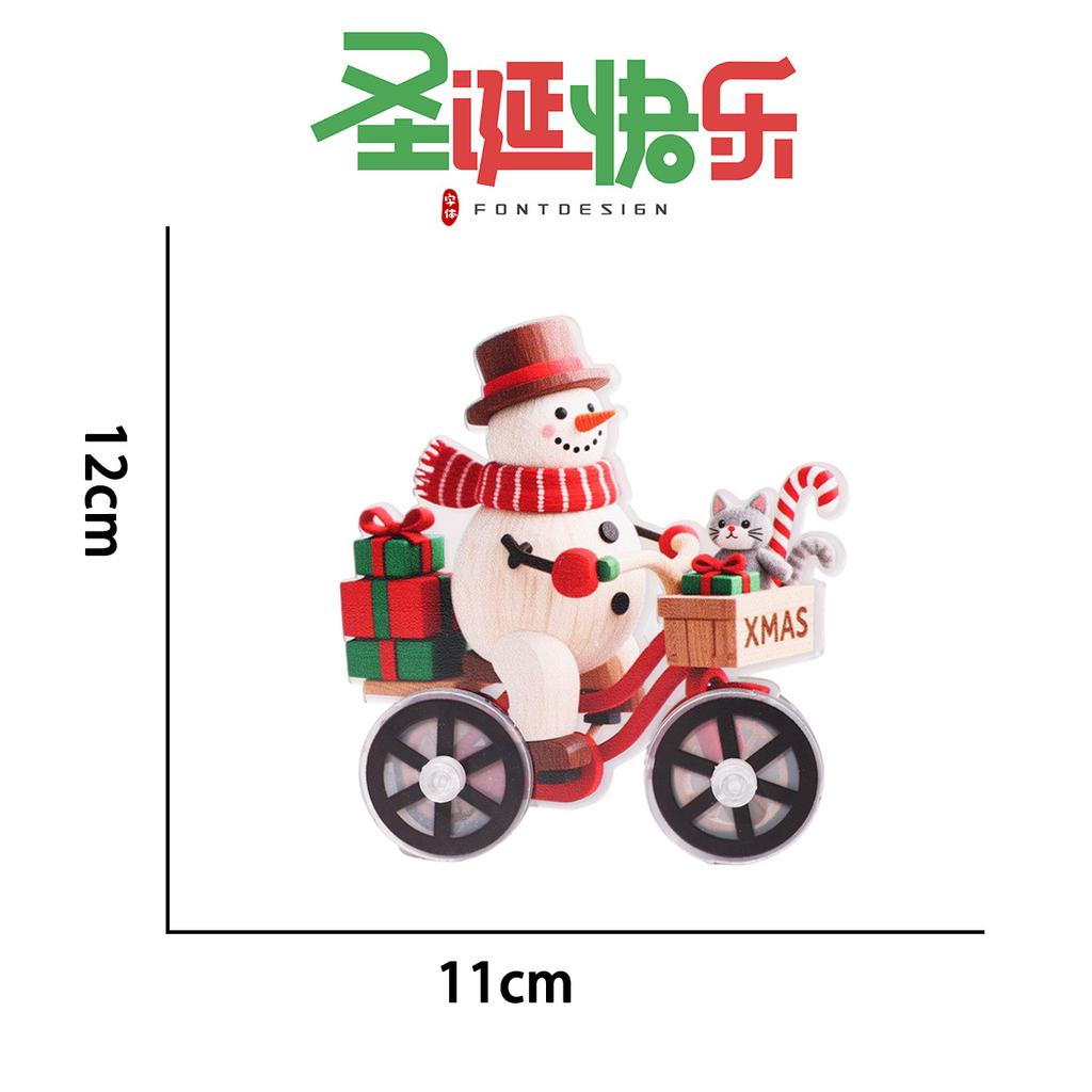 Tecknad Jul Mini Bordsdekoration GÖR DET SJÄLV Tecknad Gammal Snögubbe som Cyklar Dekoration Perfekt För Plastmaterial Hantverk Festdekorationer