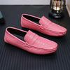 Herren Mokassins Loafer Fahrschuhe Komfort Leder Flats Lässige Slipper Übergröße Farbe Blau Erbsenschuhe Übergröße