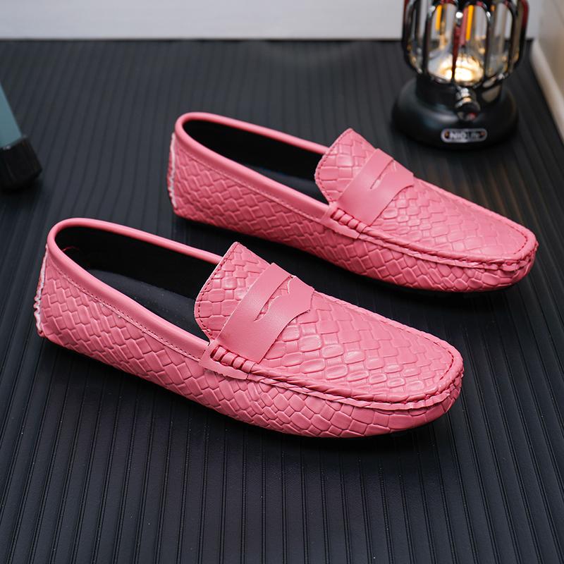 Herren Mokassins Loafer Fahrschuhe Komfort Leder Flats Lässige Slipper Übergröße Farbe Blau Erbsenschuhe Übergröße