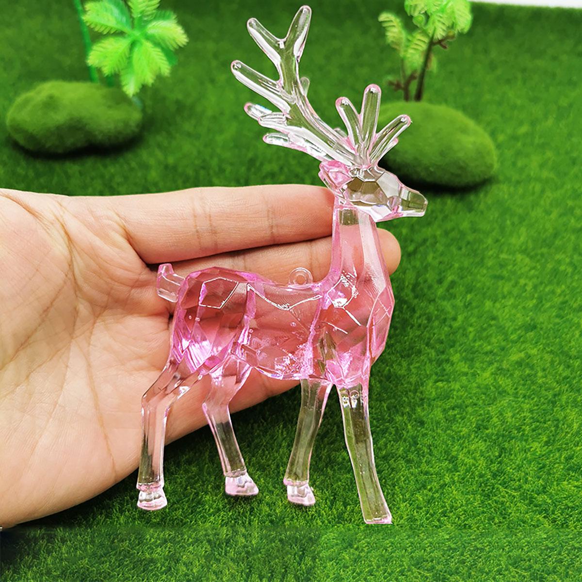 

Украшение на рождественскую елку Рождественский прозрачный акриловый лось, ангел, снежинка, подвесной кулон, рождественский орнамент С Новым годом 2025 розовый