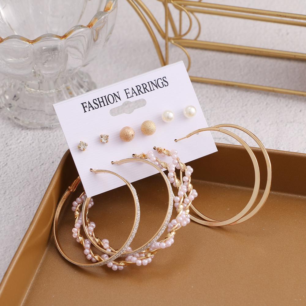 Retro Temperament Karte Ohrring Set Geometrische Ohrringe Sanfte Mode Einfache Ohrringe