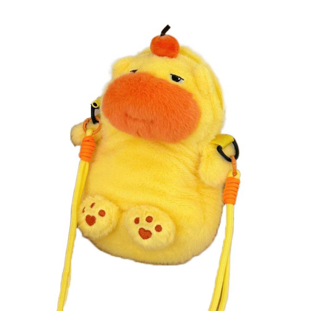 Animal Doll Capybara Plush Crossbody Bag Persimmon Cartoon Plush Shoulder Bag  Office