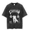 Vintage Washed Tshirts Chainsaw Man Anime T Shirt for Men Women Harajuku Oversize Tee Cotton Streetwear Unisex Tops