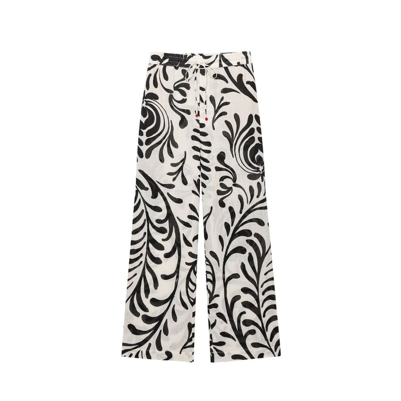 Kaslead New Arrival Women's Clothing Fashion Style Print Kimono Outerwear Casual Pants 2731084 2731089