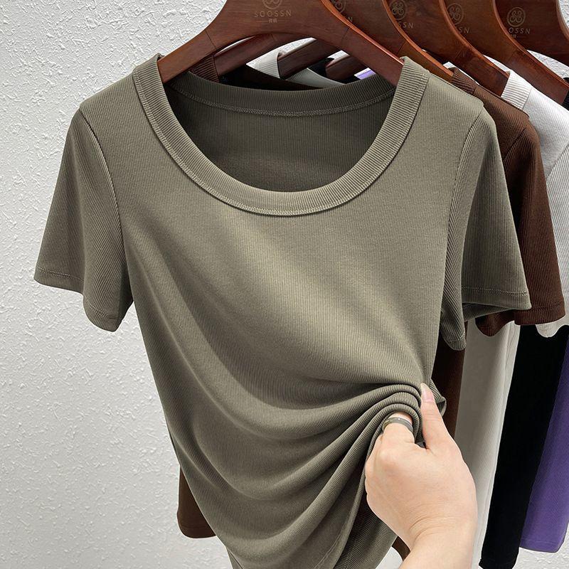 Dámské letní tričko s krátkým rukávem, korejský styl, modal, tenké a měkké