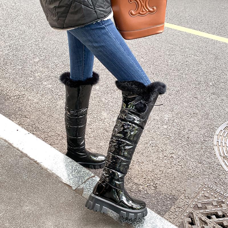 Hot Warm Snow Boots Women 2024 Winter Shoes Platform Over Knee High Rain Boot Ladies Casual Warm Fur Plush Long Shoes Waterproof