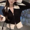 Sweater Jacket Women's Autumn and Winter New Slim-fitting and Thin Design Sense Inside with Short Knitted Cardigan Top Outside