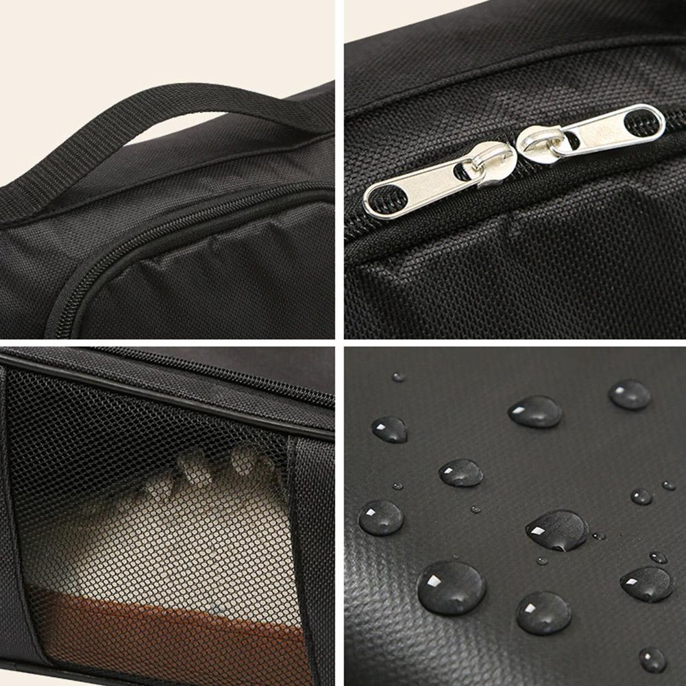 1 Stück Schwarze Oxford-Stoff Reise Schuhaufbewahrungstasche, Basketball- und Fußballschuhtasche, Tragbare Geschäftsreise Hausschuhtasche