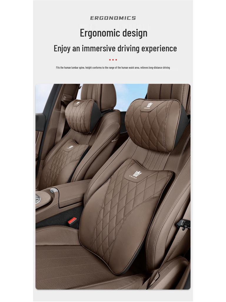 Crown Land Cruiser Headrest & Lumbar Support Cushions for 12th-14th Gen