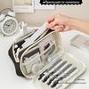 2025 New Little Black Cat Transparent Pencil Case for Girls - Trendy Stationery Box for Elementary, Middle, and High School Students