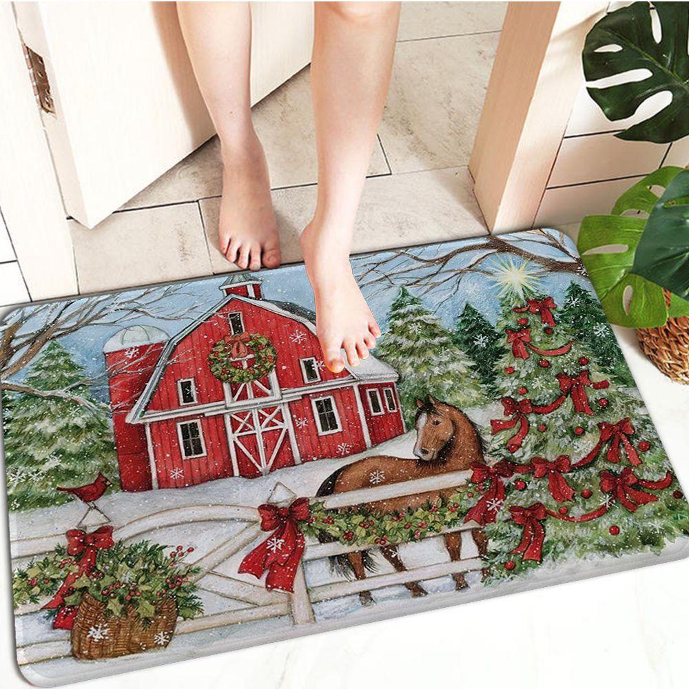 Christmas Church Dolls Entrance Door Mat Cheaper Anti-slip Modern Area Rugs Living Room Balcony Bathroom Printed Carpet Doormat