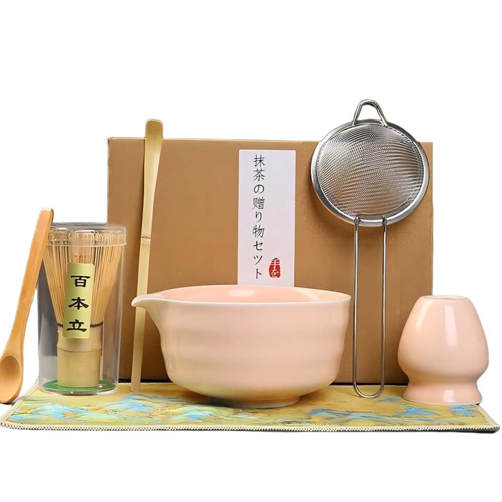 SpyFlyLie Matcha 7-Piece Set for Beginners, Tea Ceremony Utensils, Includes 100-Standing Chasen, Chasen Holder, Chashaku (Tea Scoop), Chasa (Tea