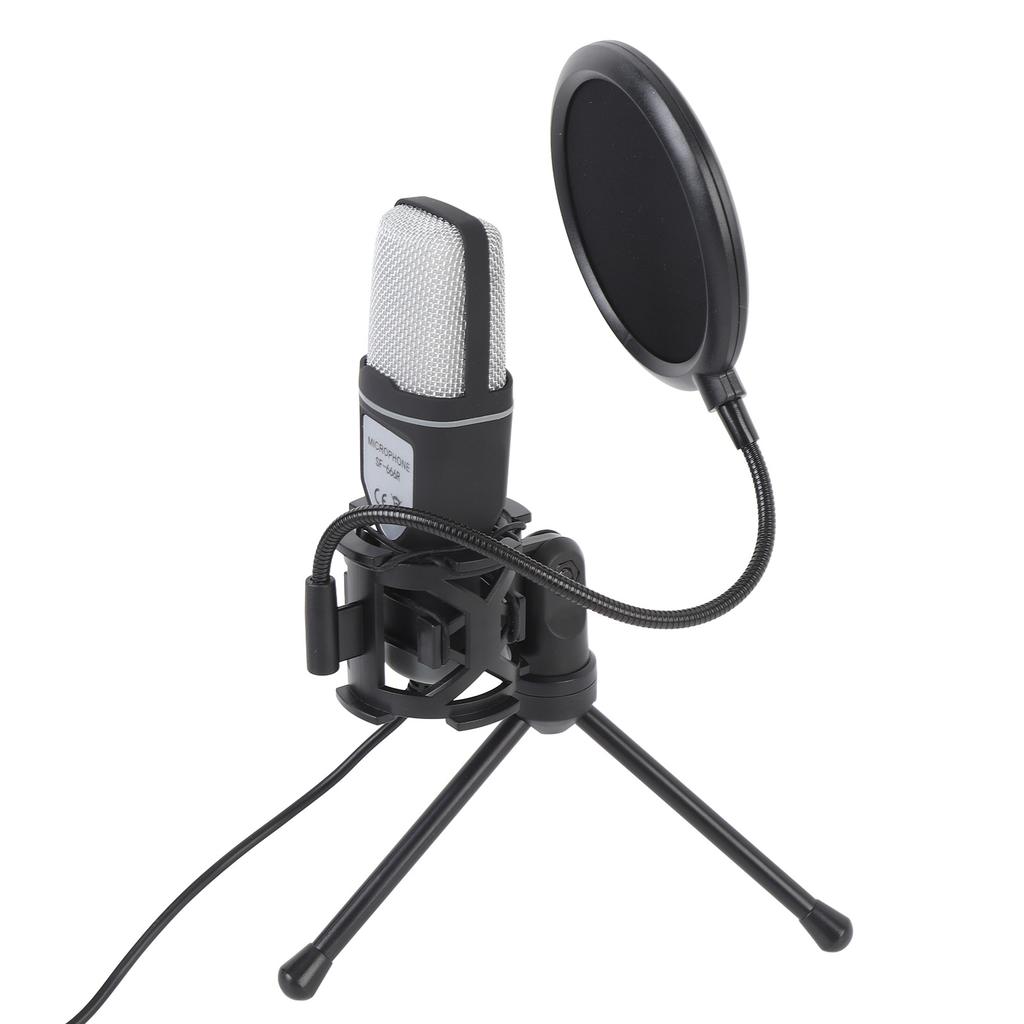 Gaming USB Microphone with RGB Light Desktop Wired Condenser PC Computer Mic with Tripod Stand for