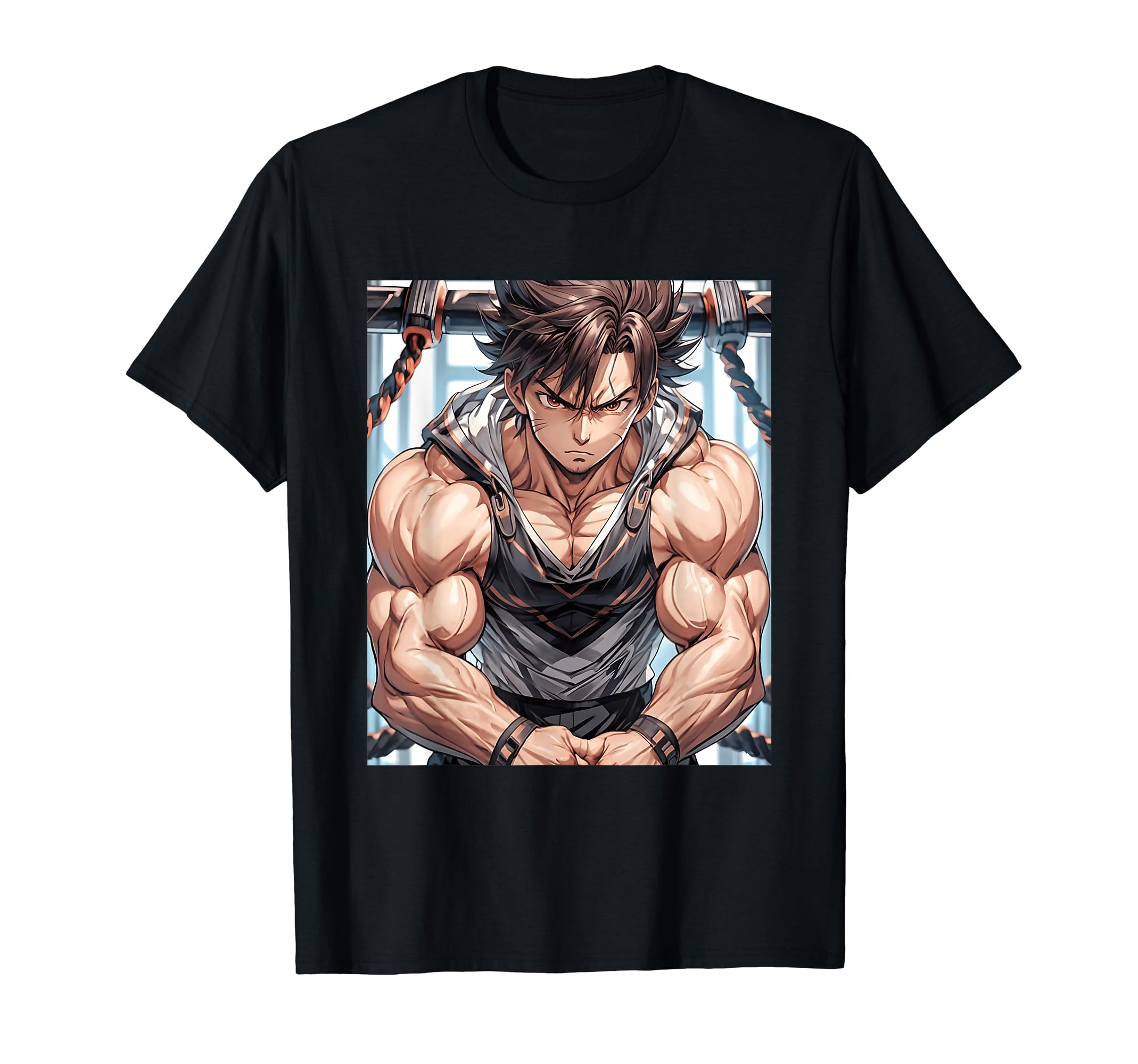 

Motivation Print Anime, Gym, Workout, Manga, Japanese, T-Shirt чорний