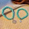 Bohemian Turquoise Ethnic Bracelet with Cross, Starfish, and Turtle Charms