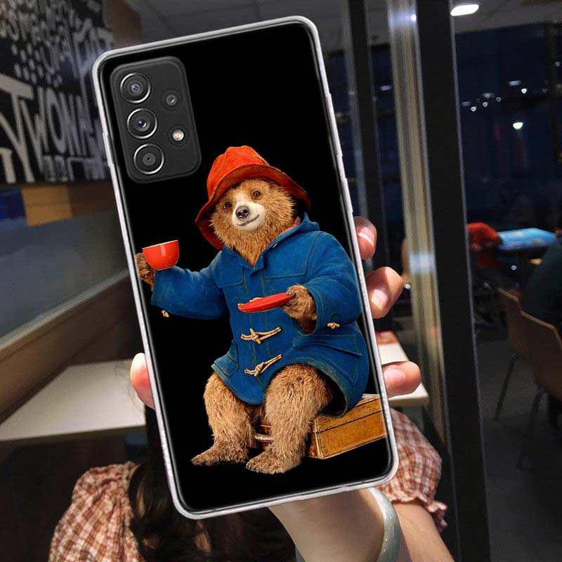 Cute P-Paddington Bear Phone Case for Samsung A54 A57 A37 A17 A14 A15 A12 A24 A34 A55 A35 A25 A52S A07 A05S A04S A22 A32 A72 Gal