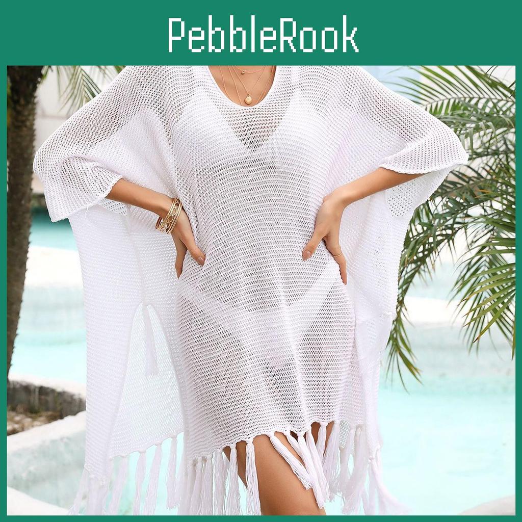 Womens Tassel Summer Plus Coverup Size Loose Hollow Out Beach Swimwear Holiday Coverups