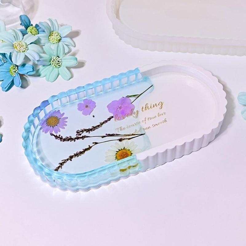 Handcraft Own Resin Tray with This Flower Sturdy Silicone Mould Portable Accessory for Jewelry Dishes and Art Projects