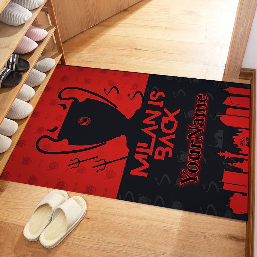 Ac Milan Customized Name Floor Rug Office Rug Perfect for Kitchen Balcony Decorate room Game Room Anti-slip Rug Office home decor Wedding Party Gift