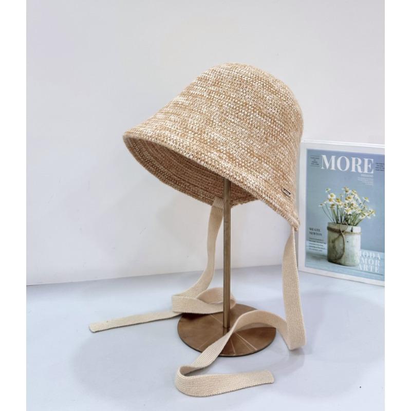 25 Early Autumn New Knitted Fisherman Hat Children's Breathable Versatile Shading Face Small Lace-up Basin Hat