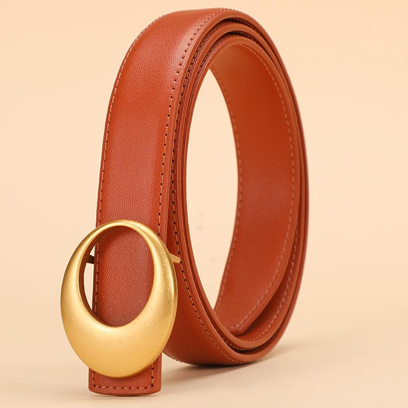New Fashion Women's Genuine Leather Belt Popular Belt Cowhide Fashion Dress Leather Pants Jeans Accessories Trendy and Versatile