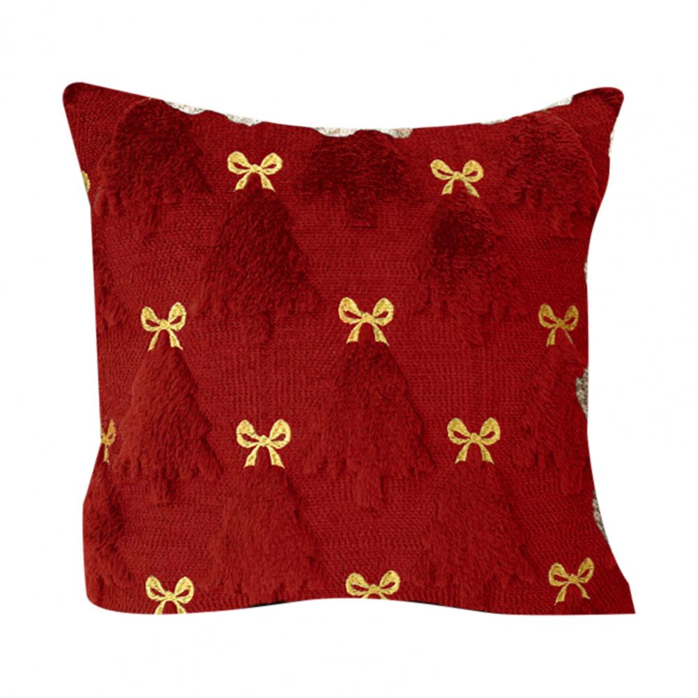 Christmas Pillow Cover 18x18 Holiday Throw Pillowcase Festive Christmas Plush Pillow Cover for Sofa Bedroom Room Decor