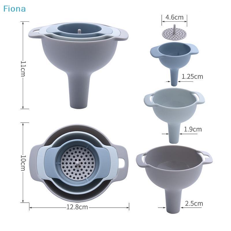 4-in-1 Collapsible Funnel Set - Food Grade Silicone Funnels with Strainer for Kitchen Transfer