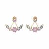 Korean Style Colorful Zircon Arc Earrings Studs - Trendy Spring Fashion for Women