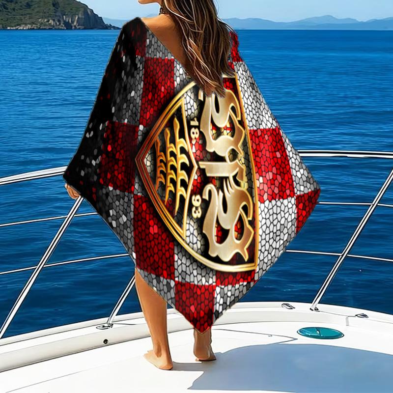 Vfb Fc Crest Printed Beach Towel, Super Soft Microfiber, Perfect Gift Birthday, for Pool, Beach, Travel, for family and friends