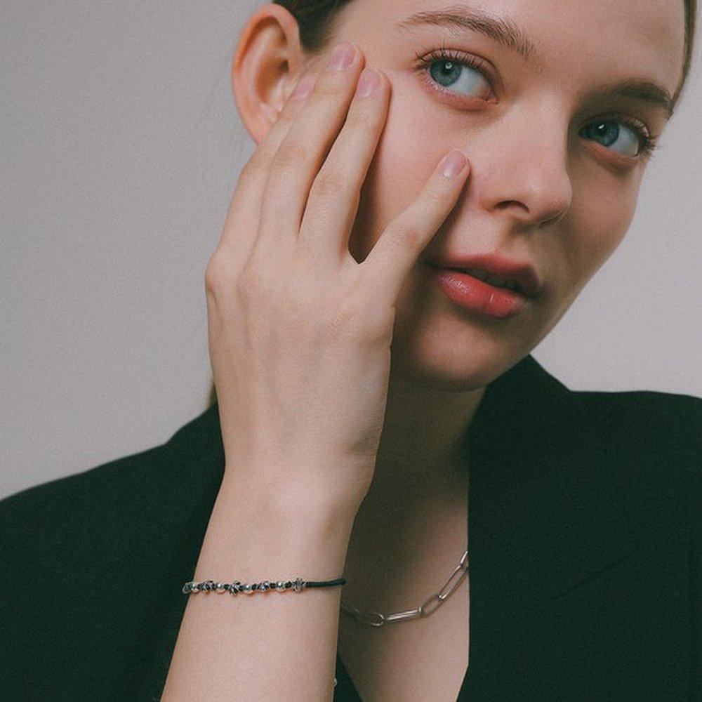 J.Lauren Gothic Cross Silver Ball Knot Bracelet B01046