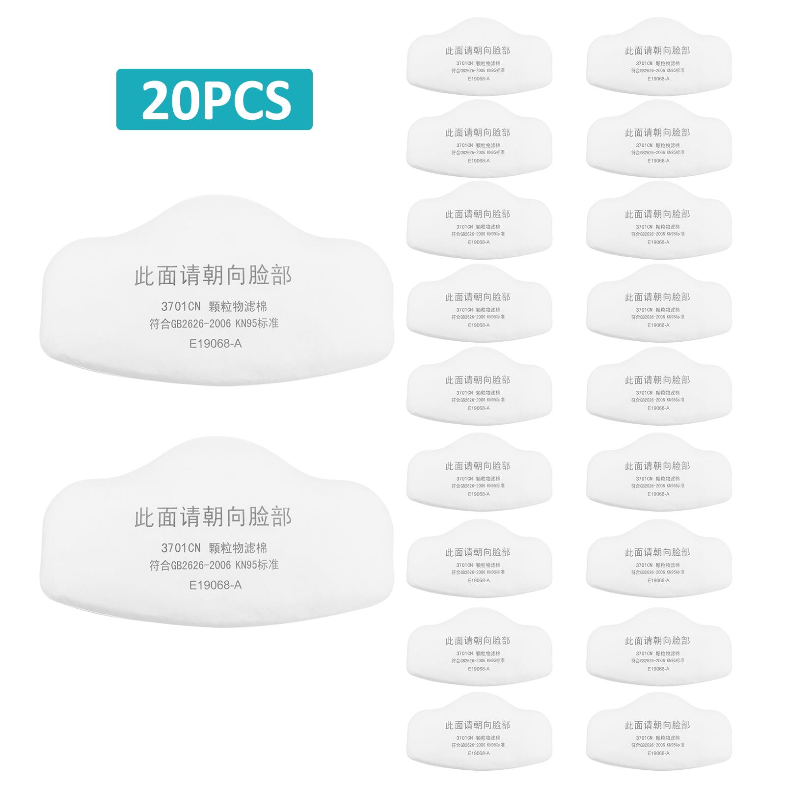 

20 шт. KN95 хлопковый фильтр, сменный хлопковый фильтр для твердых частиц, хлопковый фильтр против пыли,