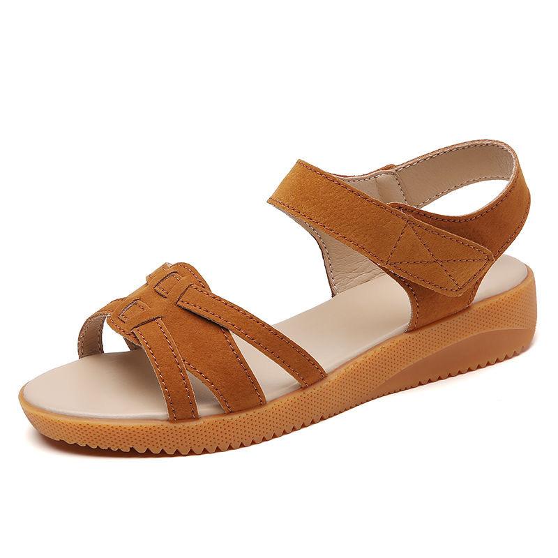Middle-aged and Elderly Mothers Sandals for Women In Summer Versatile New Style for Casual Soft Sole Beach Flat Women's Shoes
