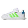 adidas Neo Grand Court 2.0 El K Comfortable Casual Durable Low-Top Skate Shoes Kids Sneakers White Green GW6515