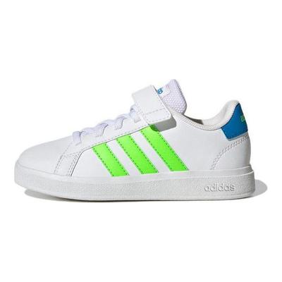 Neo Grand Court 2.0 El K Comfortable Casual Durable Low-Top Skate Shoes Kids Sneakers White Green GW6515