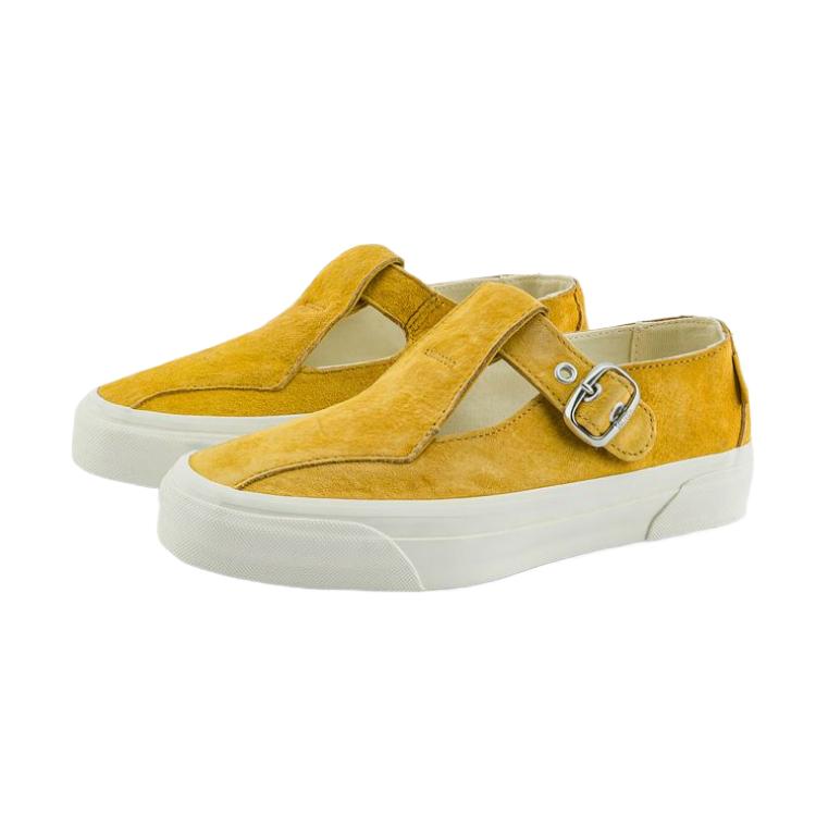 Vans LX Mary Jane 93 Trendy Comfortable Fashion Simple Flat Mary Jane Shoes Mid Heel Unisex Shoes Gold VN000D8ZBL2