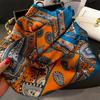 Floral Silk Imitation Scarf for Lady Neckerchief Bandanas Foulard Shawls Wraps Female Hairbands Fashion Floral Scarves
