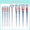Unicorn Makeup Brush Set With Transparent Glitter Spiral Design For Makeup Enthusiasts