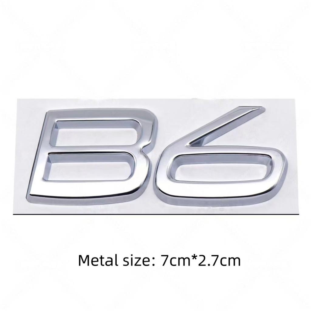 3D Metal AWD T5 T6 B5 B6 Letter Badge Sticker Rear Trunk Emblem Decal High-Quality Automotive Exterior Accessories