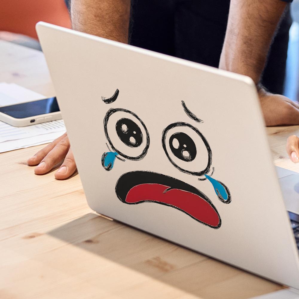 Funny Sad Crying Face Toilet Seat Sticker Bathroom Decor Expressive Removable Waterproof Decal