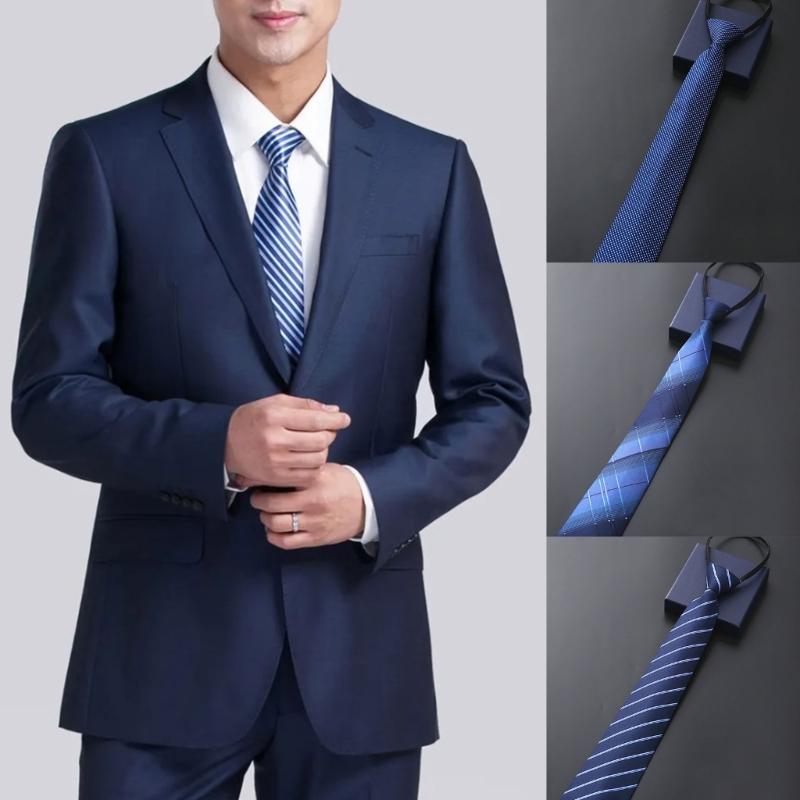 Male Zipper Design Neck Tie for Business Necktie Formal Suit Accessories