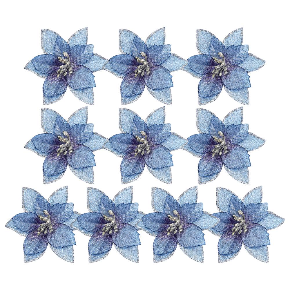 50/10 STÜCKE Glitzer Weihnachtsblumen Künstliche Poinsettia Kunstblume DIY Kranz Weihnachtsbaumschmuck Hochzeitsfeier Heimdekoration