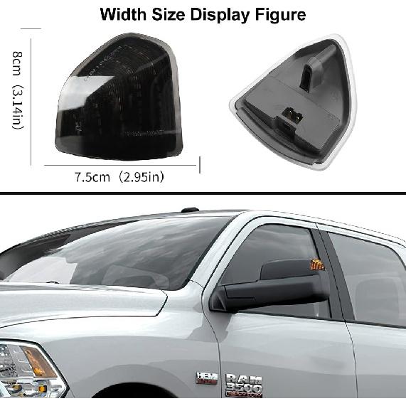 2PCS Dynamic Turn Signal Light Left and Right Sequential LED Side Mirror Lamps Smoke Cover Lens for 68302828AA 68302829AA Compatible with 2010-2018