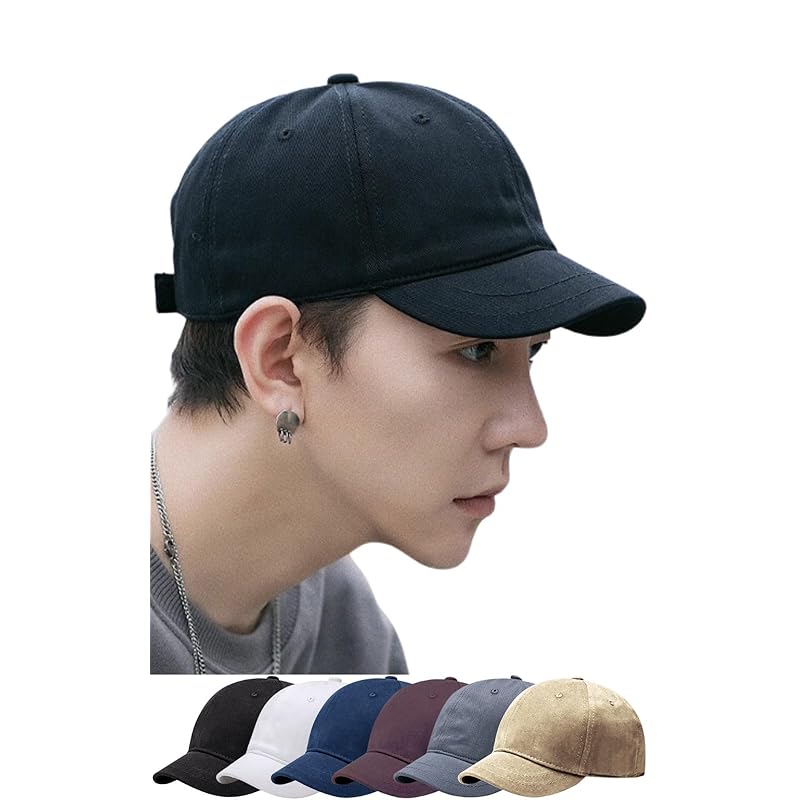 

[TERTIS] Tertis umpire cap short brimmed hat men s cap cotton short brim Plain color soft breathable baseball cap cycling golf (JP, alphabet, Free