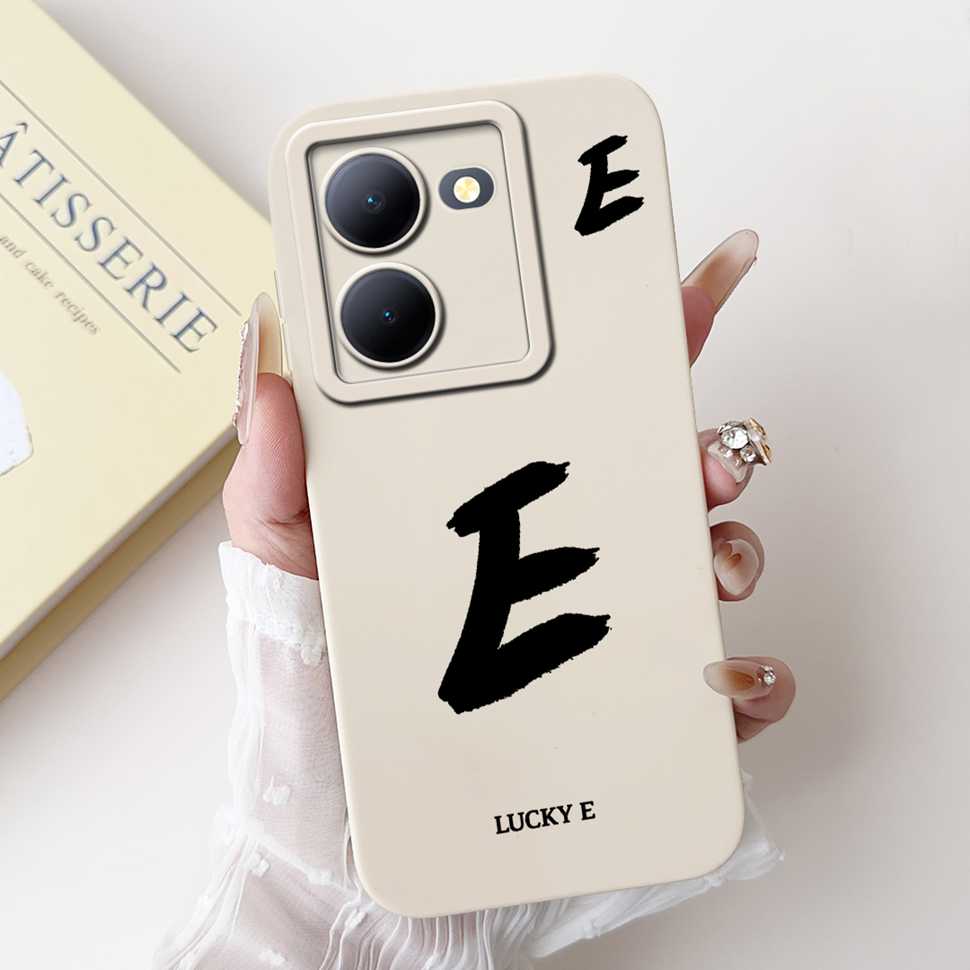 For vivo Y78 China 5G V2278A Case Fashion Design Letters A-Z Soft Silicone Cover Coque For VIVO y78 Y78 6.64" Phone Shell Fundas