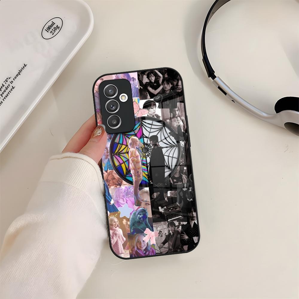Phone Case Glass For Samsung S24 S26 S23 S20 S25 S21 S22 Ultra Fe Plus A05 A06 A16 A26 A36 A56 Coque W-Wednesday Room Window