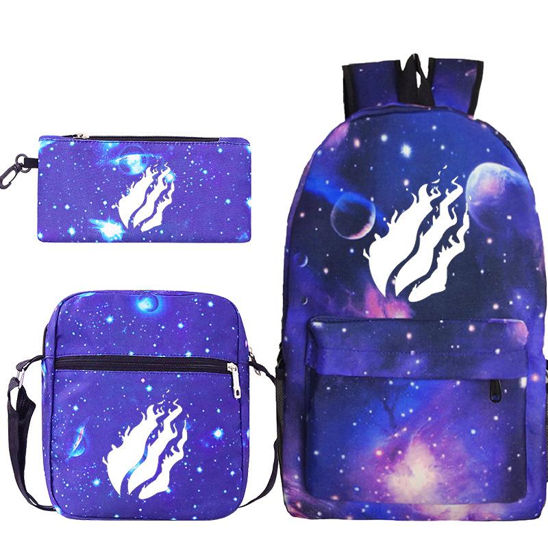 Backpack Casual Student Schoolbag Small Shoulder Bag Pencil Bag Three-piece Set