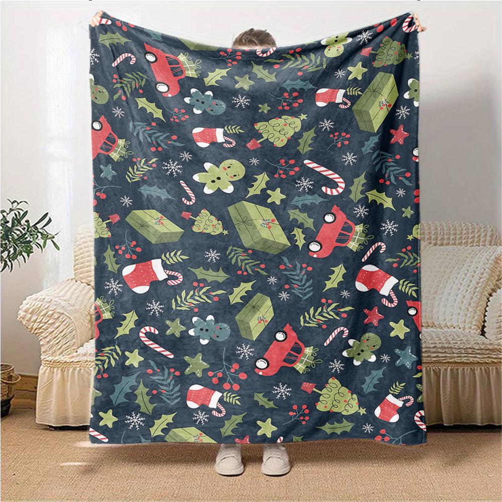 1Pc Winter Snowflakes Blanket Soft Throw Blanket For Home Bedroom Bed Sofa Travel Office Solid Christmas Blanket
